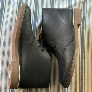 New Clarks Men's Bushacre 2 Black Leather Chukka Boots Size US 13M